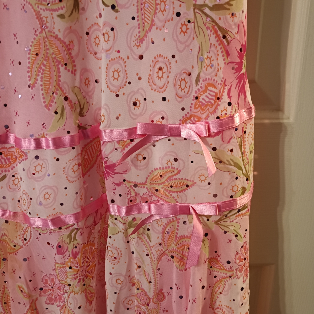 Floral Pink Kids Formal Dress - Picture 2 of 4